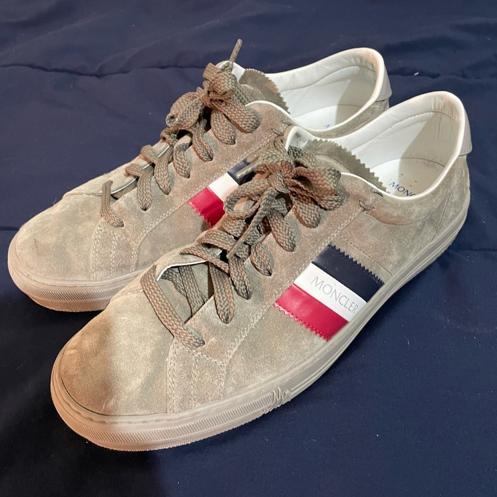 Moncler New Monaco Tricolour Band Suede Cupsole Sneaker - Picture 2 of 6